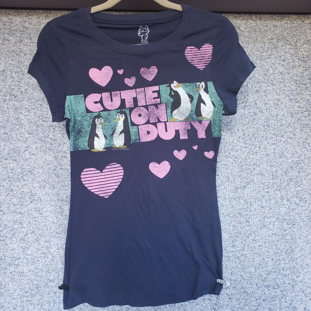 Navy Penguin Cutie Love Shirt Large